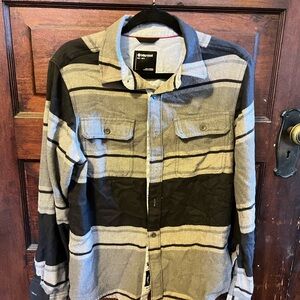 Marmot Men's Black and Gray Striped Shirt Jacket